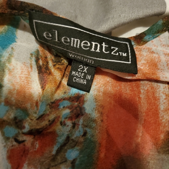 Elementz 2X Sheer Top. Muti-colored - Picture 2 of 2